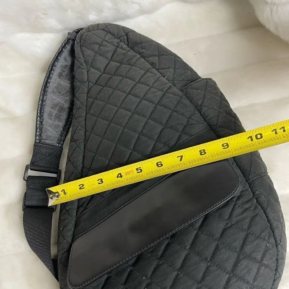 Black LL Bean AmeriBag Healthy. Back sling back black quilted